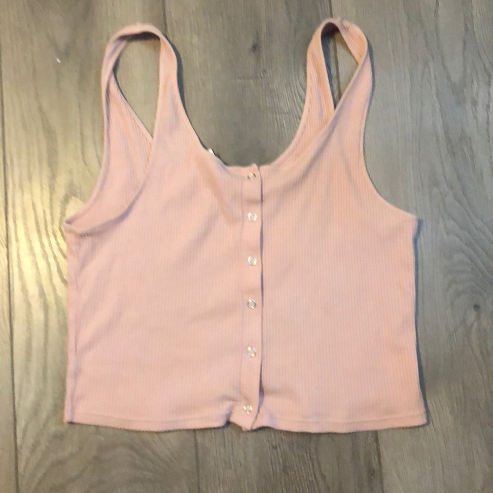 Cropped light pink Divided tank top